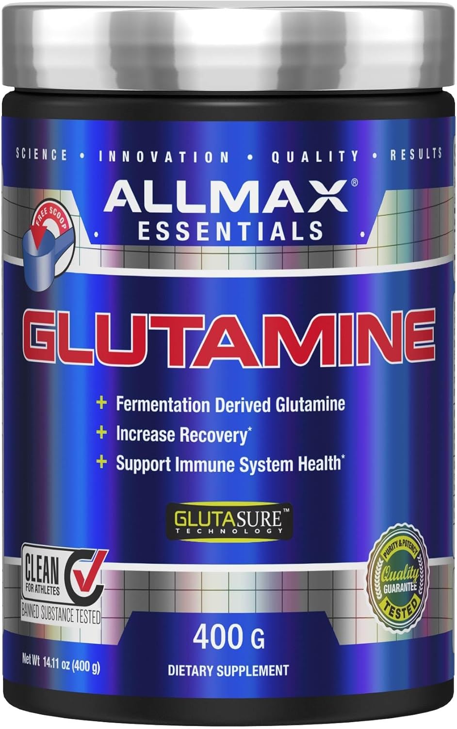 ALLMAX GLUTAMINE - Powder - Fermentation-Derived Glutamine - Increases Recovery & Supports Immune System - Gluten Free & Vegan — image 1