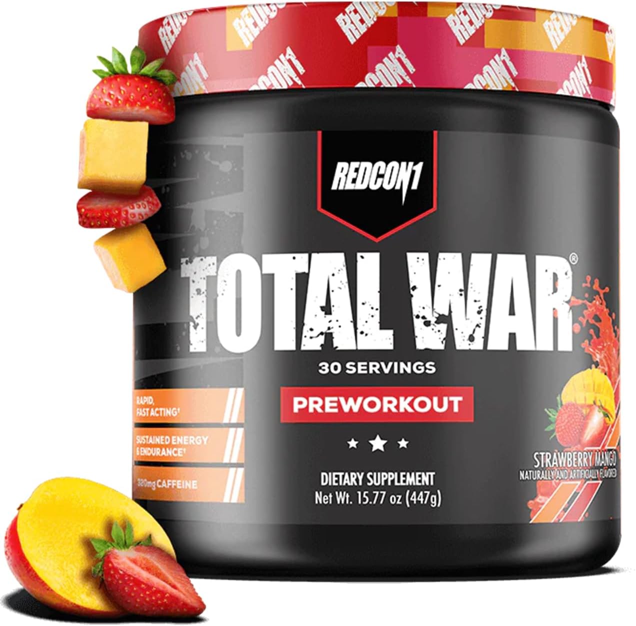 REDCON1 Total War Pre Workout - L Citrulline, Malic Acid, Green Tea Leaf Extract for Pump Boosting Pre Workout for Women & Men