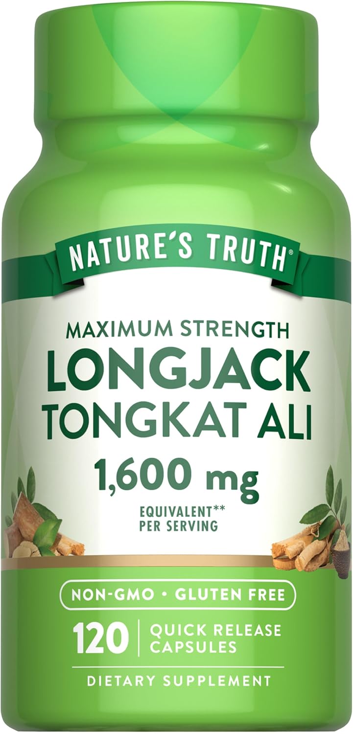 Nature's Truth Longjack Tongkat Ali | 1600mg | 120 Capsules | Non-GMO & Gluten Free Supplement