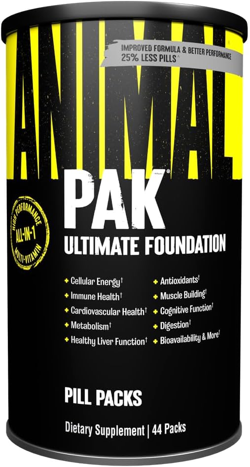 Animal Pak - Convenient Multivitamin for Men & Women Daily All-in-One Vitamin & Supplement Pack - Zinc, Vitamins C, B, D, Amino Acids, and Immune Support - Sports Nutrition Perform
