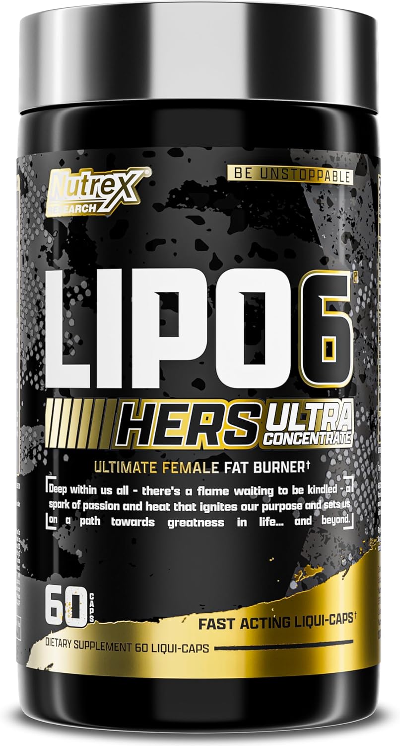 Lipo-6 Black Hers Ultra Concentrate | Weight Loss Pills for Women | Fat Burner, Appetite Suppressant, Metabolism Booster for Weight Loss + Hair, Skin, & Nails Support
