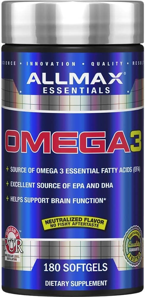 ALLMAX Omega 3-180 Softgels - Cold-Water Fish Oil Concentrate — image 1