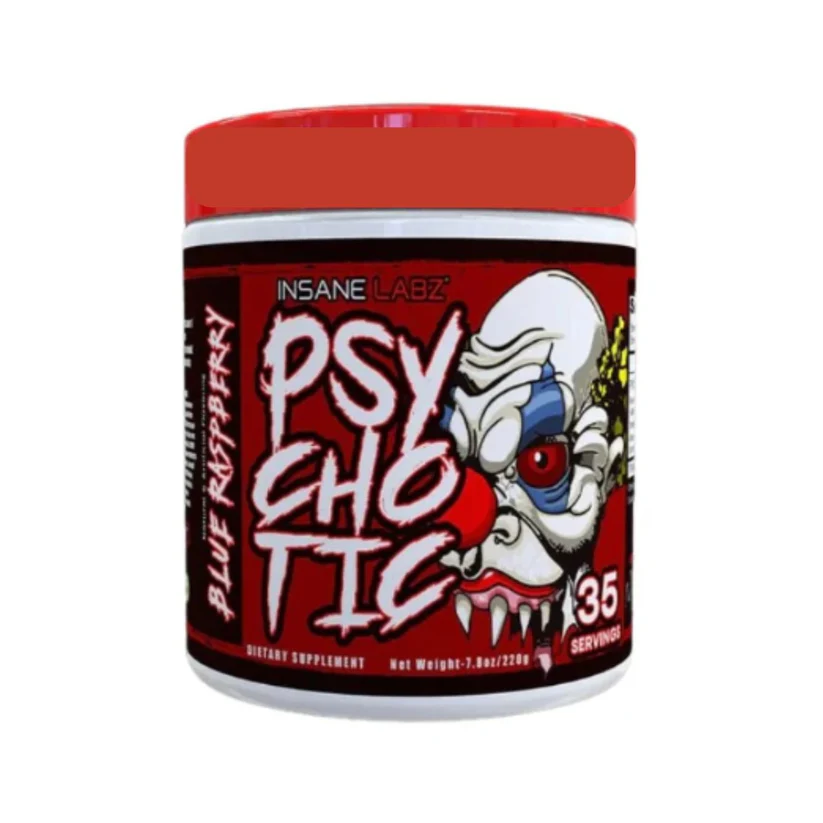 Insane Labz Psychotic, High Stimulant Pre Workout Powder, Extreme Lasting Energy, Focus and Endurance with Beta Alanine, Creatine Monohydrate DMAE