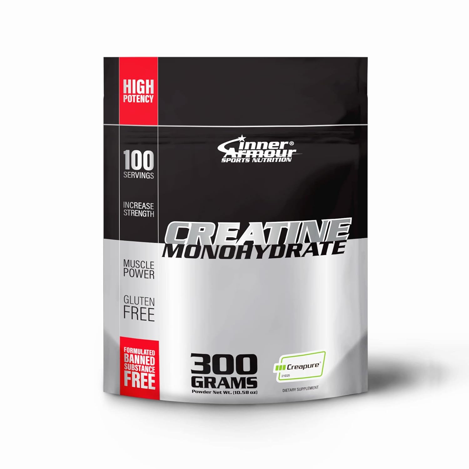 Inner Armour CREAPURE Creatine Monohydrate Powder QS-Code 21ID25 - Increase Muscle Strength & Endurance - Improve Sleep Quality - Fast Dissolving, Flavor-Free, Vegan-Friendly Fitne