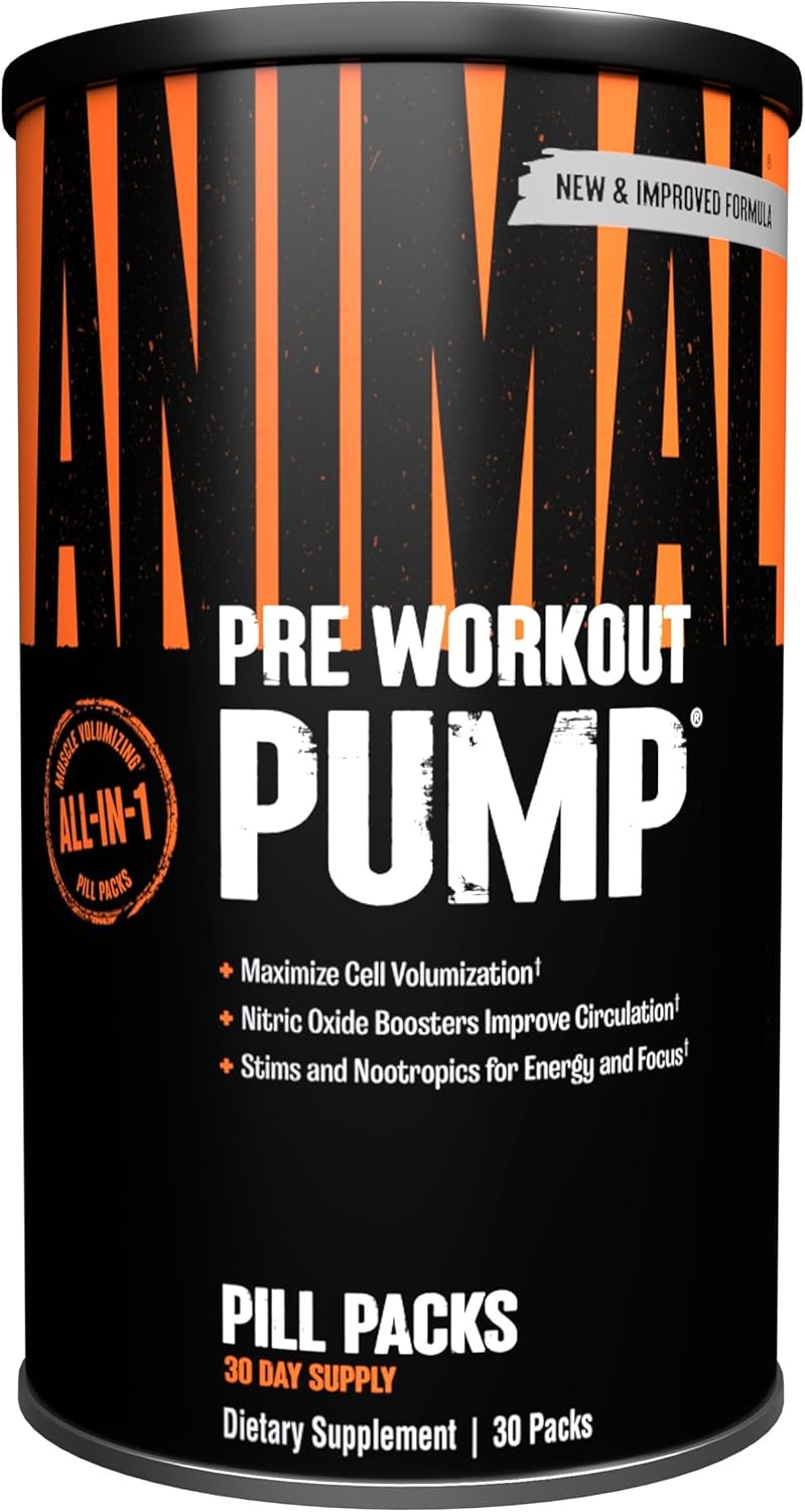 Animal Pump Pre-Workout Supplement – for Energy, Focus and Muscle Volumizing, with Nitric Oxide Boosters Including Stims and Nootropics, Creatine, and Ultimate Pump Enhancer